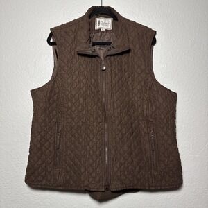 Outback Trading Co Grand Prix Vest Womens 3X Brown Quilted Western Work